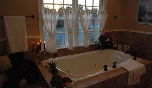 Chambre, 1 très grand lit, baignoire à jets