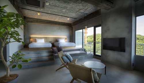 Chambre avec lits jumeaux, en angle (Ocean corner　301)