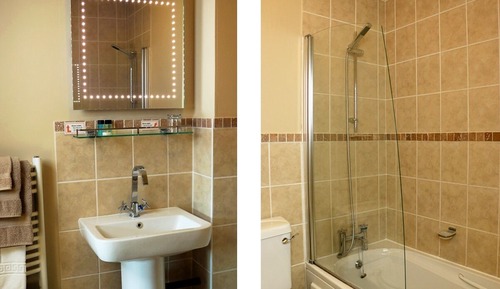 Chambre Double ou avec lits jumeaux, salle de bains attenante, vue jardin