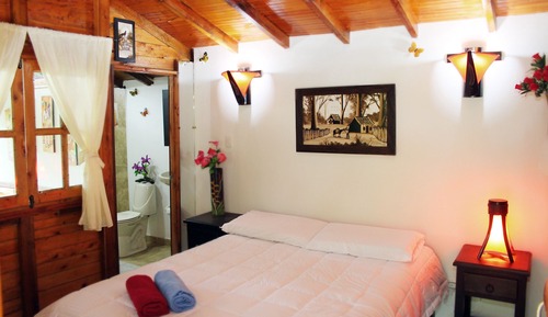 Chambre Simple Romantique, 1 grand lit, salle de bains privée, vue montagne