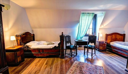 Chambre Confort avec lits jumeaux, 2 lits une place, vue jardin