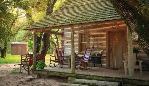 Cabane, salle de bains privée (Log Cabin)