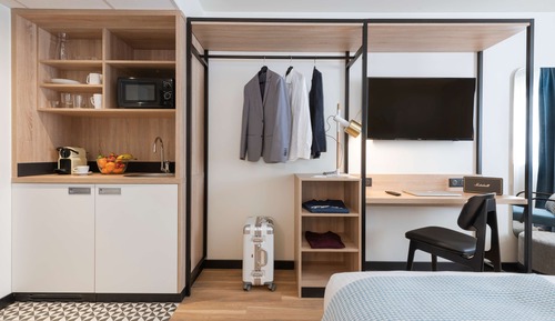 Chambre Standard, 2 lits une place, baignoire (Kitchenette)