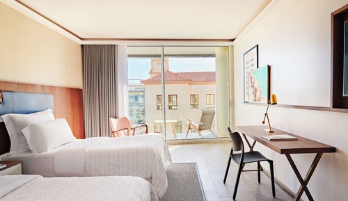 Chambre Supérieure, 2 lits une place, non-fumeurs, vue partielle sur la mer