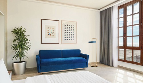 Chambre Supérieure, 1 très grand lit, non-fumeurs, vue partielle sur la mer