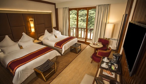 Chambre Deluxe, 2 lits doubles, balcon, vue fleuve