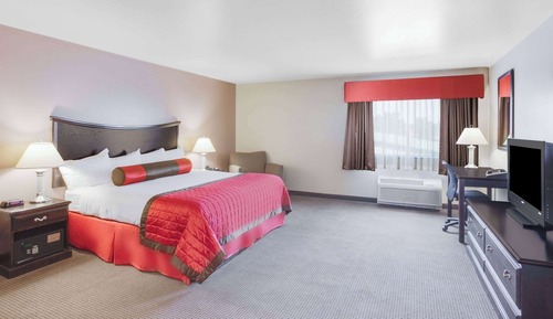 Chambre, 1 très grand lit, accessible aux personnes à mobilité réduite, non-fumeurs (Roll-In Shower)