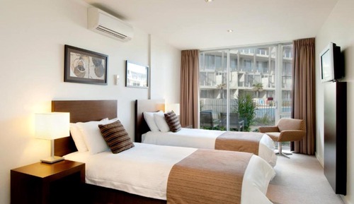 Chambre Standard, 2 lits une place, vue piscine