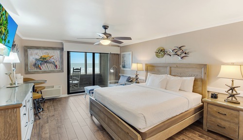 Chambre Luxe, 1 très grand lit, vue océan, en front de mer