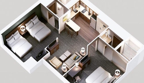 Suite, 2 chambres, cuisine
