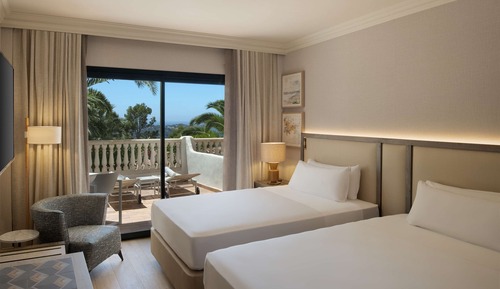 Chambre avec lits jumeaux, balcon