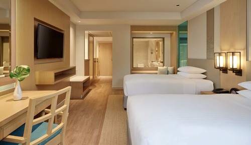 Chambre, 2 lits une place, non-fumeurs, vue piscine (Guest Room)