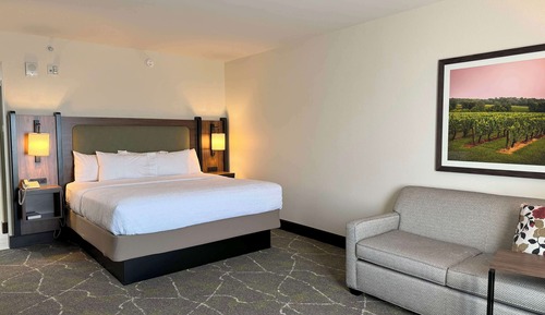 Chambre, 1 très grand lit, accessible aux personnes à mobilité réduite (Hearing)