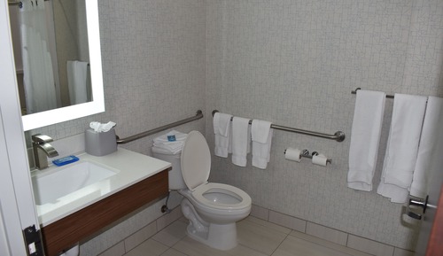 Suite, 1 très grand lit, accessible aux personnes à mobilité réduite (Mobility, Roll-In Shower)