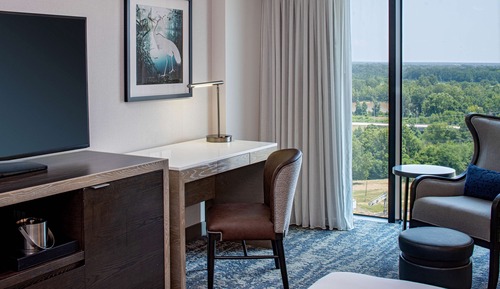 Chambre, 1 très grand lit, accessible aux personnes à mobilité réduite (Hearing)