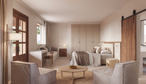 Suite, 1 très grand lit, terrasse, vue jardin