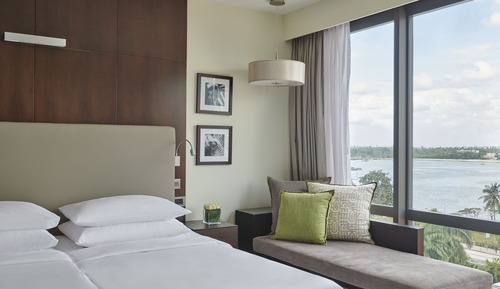 Chambre, 2 lits une place, vue mer