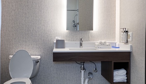 Chambre Standard, 1 très grand lit, accessible aux personnes à mobilité réduite (Roll-In Shower)