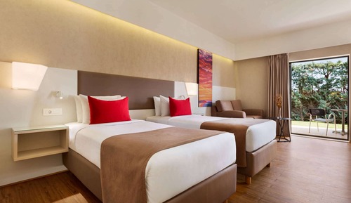 Chambre, 2 lits une place, non-fumeurs, vue jardin