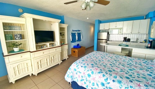 Chambre Double Panoramique, cuisine, vue océan
