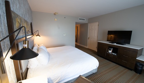 Chambre Classique, 1 très grand lit, accessible aux personnes à mobilité réduite (Roll-In Shower)