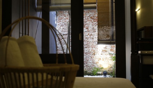 Chambre Deluxe avec lits jumeaux, 2 lits une place, patio