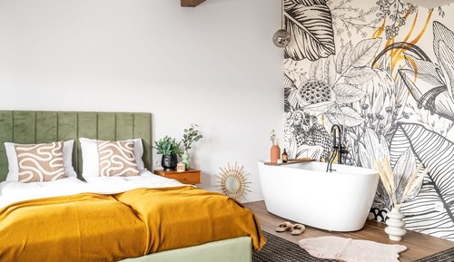Chambre Supérieure, 1 chambre, baignoire, vue montagne