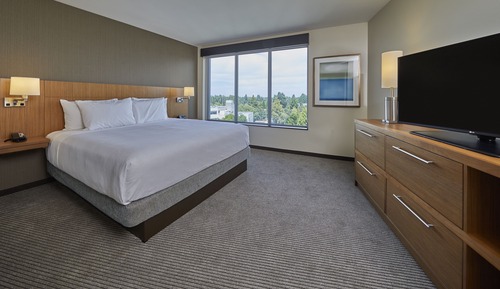 Chambre, 1 très grand lit et 1 canapé-lit, accessible aux personnes à mobilité réduite