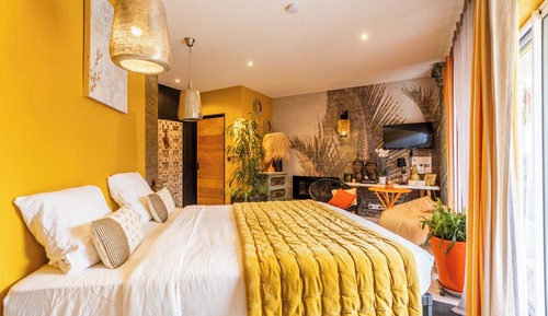 Chambre Double Deluxe, 1 grand lit, cheminée