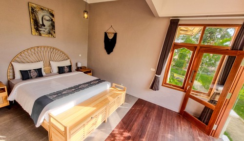 Chambre Double Deluxe, 1 très grand lit, vue jardin, rez-de-chaussée