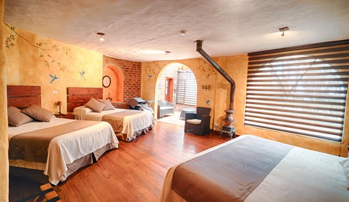Chambre Quadruple Familiale, plusieurs lits, vue lagon