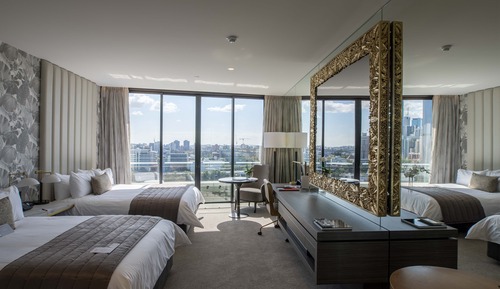 Chambre avec lits jumeaux, vue fleuve