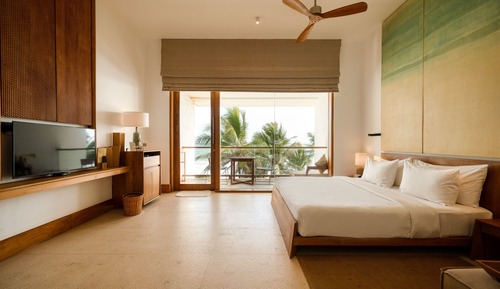 Chambre Double Deluxe, 1 très grand lit, balcon, vue océan