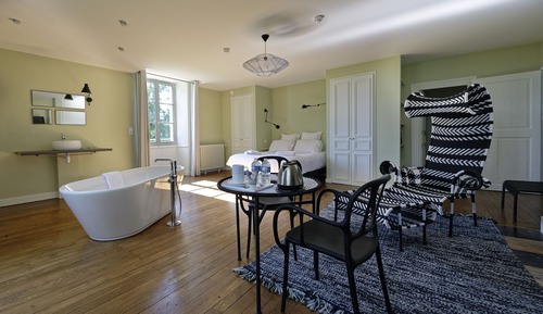 Chambre Double Deluxe, 1 chambre, baignoire, côté jardin