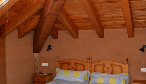 Chambre avec lits jumeaux, vue montagne
