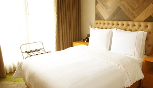 Chambre Simple Deluxe, 1 grand lit, réfrigérateur et four à micro-ondes, vue ville