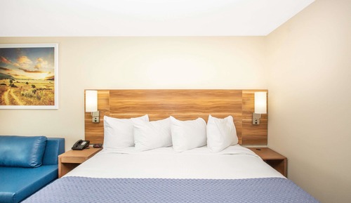 Chambre, 1 très grand lit, accessible aux personnes à mobilité réduite, non-fumeurs (Roll-in Shower)