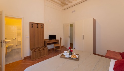 Chambre Double ou avec lits jumeaux, salle de bains privée, vue jardin
