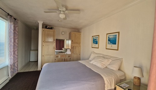 Chambre Simple, 1 grand lit, vue partielle sur l'océan