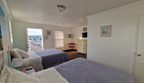Chambre Double, 2 grands lits, vue partielle sur l'océan, en angle