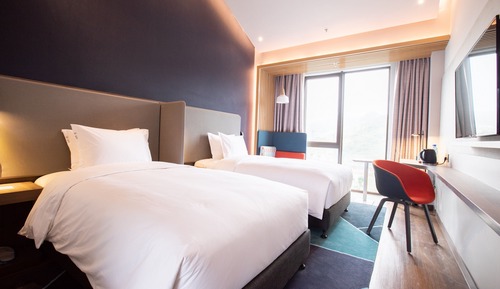 Chambre Standard, 2 lits une place, vue lac