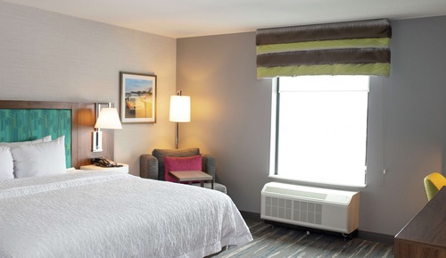 Chambre, 1 très grand lit, réfrigérateur et four à micro-ondes