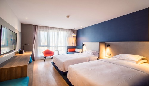 Chambre Standard, 2 lits doubles, vue ville (High Floor)