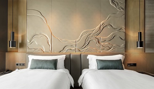 Chambre Premium, 2 lits une place, vue partielle sur la mer