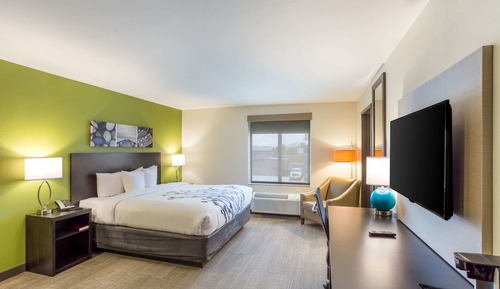 Chambre, 1 très grand lit, accessible aux personnes à mobilité réduite, non-fumeurs