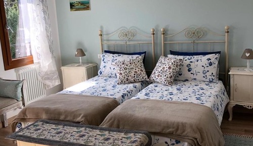 Chambre Romantique avec lits jumeaux, vue fleuve