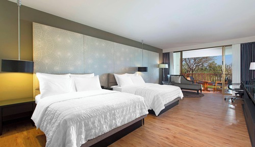Chambre, 2 lits doubles, non-fumeurs, vue jardin (Balcony)