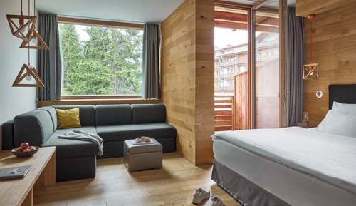 Chambre Deluxe, 1 lit double et 1 canapé-lit, balcon