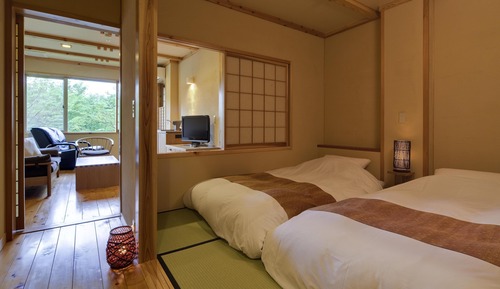 Chambre avec lits jumeaux, non-fumeurs (HotSpringBath, Japanese-Western Style)