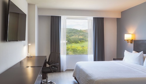 Chambre, 1 très grand lit, avec vue